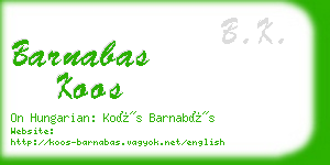 barnabas koos business card